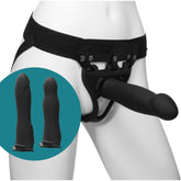 Be Ready 4 Piece Hollow Silicone Strap-On Set 8 Inches Black > Dildos > Hollow Strap Ons