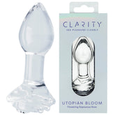 Clarity Utopian Bloom Handcrafted Glass 4.3 Inch Butt Plug > Glass > Dildos
