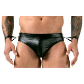 Svenjoyment Jock Brief (Black) – Matte Look Bondage Lingerie With Handcuffs > Sexy Briefs > Male
