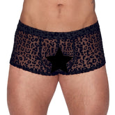 Noir Sheer Animal Print Pants – Form-Fitting Transparent Powernet Pants > Sexy Briefs > Male
