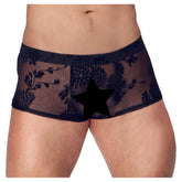 Noir Sheer Floral Lace Pants – Transparent Stretchy Elegant Lingerie Pants > Sexy Briefs > Male