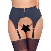 Cottelli Zip Suspender Belt (Black Matte) – Classic Lingerie > Clothes > Stockings
