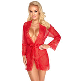 Kissable Kimono Red – Short Sheer Lingerie Robe > Clothes > Dresses and Chemises