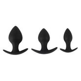 Black Velvet Silicone Three Piece Butt Plug Set for Anal Training Default Title > Anal Range > Butt Plug Kits