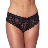 Amorable Lace Open Back Briefs Black Romantic Lingerie Default Title > Sexy Briefs > Female