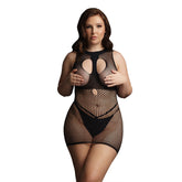 Le Desir Duo Net Open Cup Mini Dress UK 14 to 20 Default Title > Clothes > Plus Size Lingerie