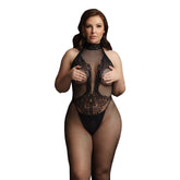Le Desir Fishnet And Lace Bodystocking UK 14 to 20 Default Title > Clothes > Plus Size Lingerie