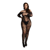 Le Desir Lace Sleeved Bodystocking UK 14 to 20 Default Title > Clothes > Plus Size Lingerie