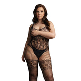 Le Desir Lace and Fishnet Bodystocking UK 14 to 20 Default Title > Clothes > Bodies and Playsuits