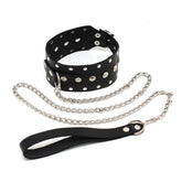 Leather Collar And Chain Default Title > Bondage Gear > Collars
