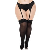 Leg Avenue Lace Top Opaque Thigh Highs UK 14 to 18 Hosiery