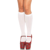Leg Avenue Nylon Knee Highs White UK 6 to 12 Hosiery