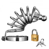 Master Series Asylum 6 Ring Locking Chastity Cage – Durable Chastity Device > Bondage Gear > Male Chastity