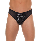 Mens Black GString With PVC Pouch Default Title Mens G-Strings