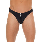 Mens Black GString With Zipper On Pouch Default Title Mens G-Strings