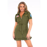 Leg Avenue Top Gun Pilot Dress Costume Large – Polyester Costume Default Title Costumes