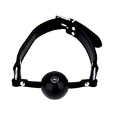 BOUND Leather Solid Ball Gag (Black) – High-Quality Adjustable Ball Gag With Silicone Rubber Ball Default Title > Bondage Gear > Gags and Bits