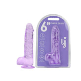 Loving Joy 6.5 Inch Dildo with Balls (Purple) – Realistic Suction Cup Dildo 6.5 Inch Length 1.25 Inch Diameter DONGS