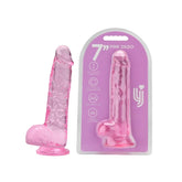 Loving Joy 7.5 Inch Dildo with Balls (Pink) – Realistic Dildo 7.5 Inch Length 1.4 Inch Diameter DONGS