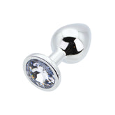 Toosh Silver Medium Metal Butt Plug with Clear Stone Base Default Title > Anal Range > Jewel Butt Plugs