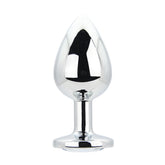 Toosh Silver Large Metal Butt Plug with Clear Stone Jewel Default Title > Anal Range > Jewel Butt Plugs