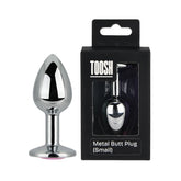 Toosh Silver Metal Butt Plug Small (Pink Stone) – Smooth Beginners Butt Plug > Anal Range > Jewel Butt Plugs