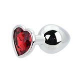 Toosh Heart Shaped Medium Silver Butt Plug with Red Stone Jewel Default Title > Anal Range > Jewel Butt Plugs