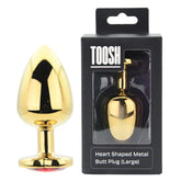 Toosh Heart Shaped Gold with Red Stone Large – Jewelled Large Butt Plug > Anal Range > Jewel Butt Plugs