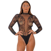 Lace by LJ High Neck Bodysuit – Elegant Floral Lace Lingerie Default Title > Clothes > Bodies and Playsuits