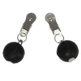 Nipple Clamps With Round Black Weights Default Title > Bondage Gear > Nipple Clamps