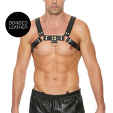 Ouch Chest Bulldog Harness Large to Extra Large – Bonded Leather Harness > Clothes > Mens Harnesses