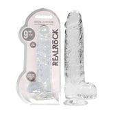 RealRock Crystal Clear 9 Inch Body-Safe Phthalate-Free TPE Realistic Dildo With Balls > Dildos > Realistic Dildos