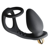 Rocks Off Rozen 7 Speed Cock Ring And Anal Plug Black Default Title > Anal Range > Vibrating Buttplug
