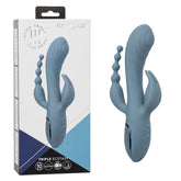 Triple Motor Vibrator Massager With Beaded Tail Blue Grey > Vibrators > Ladies > Rabbit Multi
