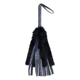 Sex & Mischief Cougar Faux Fur Flogger 28 cm Navy/Black Whip Blue Whips & Paddles