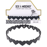 Sex and Mischief Heart Day Collar Choker Style Necklace in Faux Leather Womens Leather