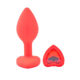 Small Heart Shaped Diamond Base Red Butt Plug Default Title > Anal Range > Jewel Butt Plugs