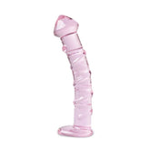 Textured Pink Glass Dildo With Temperature Play Design Default Title GLASS TOYS