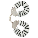 ToyJoy Furry Fun Zebra Plush Wrist Cuffs – Soft Restraint Set Default Title > Bondage Gear > Handcuffs