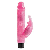 ToyJoy Knobbly Wobbly 8 Inch Rabbit Vibrator Pink Silky Default Title VIBRATORS-RABBIT