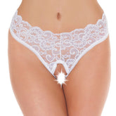 White Lace Open Crotch G String Briefs For Women One Size Default Title > Sexy Briefs > Female