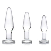 XR Dosha 3 Piece Glass Anal Plug Kit Temperature Sensitive Default Title > Anal Range > Butt Plug Kits