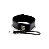 Bound to Please Furry Collar with Leash (Black) – Collar and Leash Set Default Title Restraints