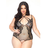 Leg Avenue Plus Size Net and Lace Crotchless Bodywear – Lingerie Default Title Teddies and Bodies