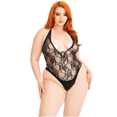 Leg Avenue Floral Lace Deep-V Teddy Plus Size – Lingerie Default Title Teddies and Bodies