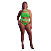 Cut Out Thong Bodysuit (Neon Green Plus Size) – Glow in the Dark Lingerie Default Title Bodystockings