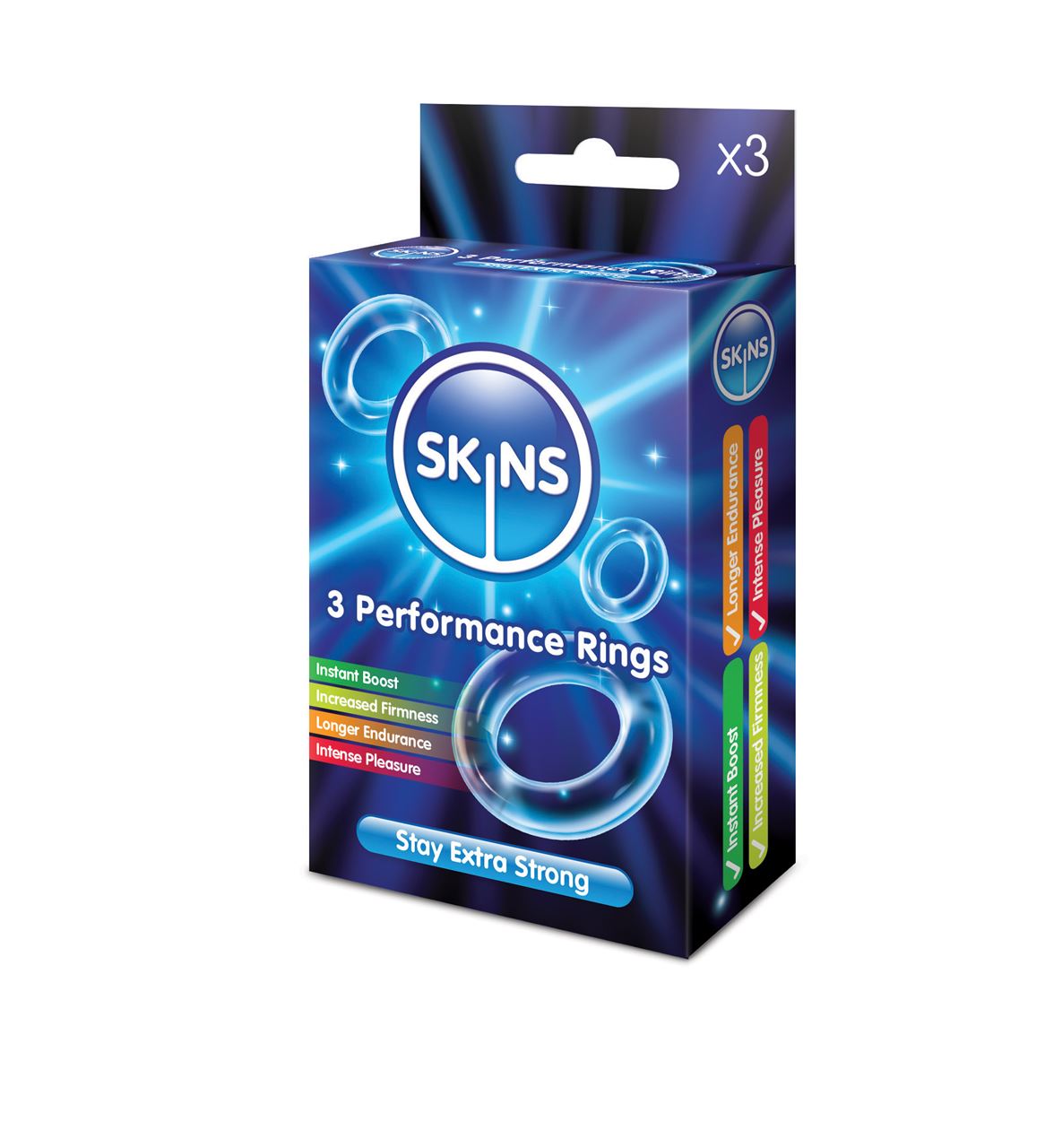 Skins Performance Ring 3 Pack – Extra Strong Stretchy Material Cock Ring Set > Cock Ring > Sets