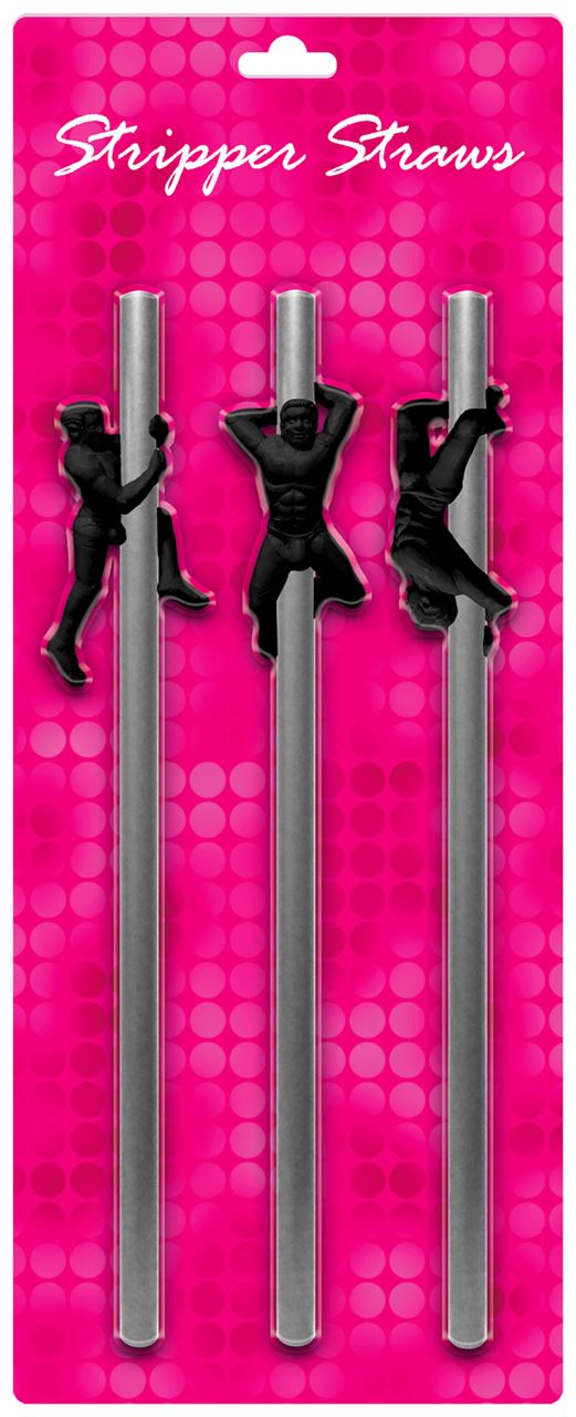 Male Stripper Drink Straws Set Of Three 8.5 Inches Tall Default Title > Novelties > Party Supplies