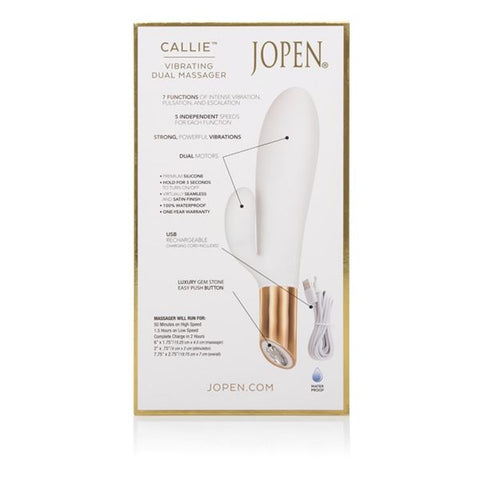 Jopen Callie Vibrating Dual Massager – Silicone, 7 Functions with 5 Speeds Rabbit Vibrator > Vibrators > Ladies > Rabbit