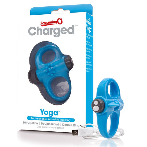 Screaming O Charged Yoga Vibrating Cock Ring – Stretchable Flexible Silicone Vibrator Blue > Cock Ring > Vibrating